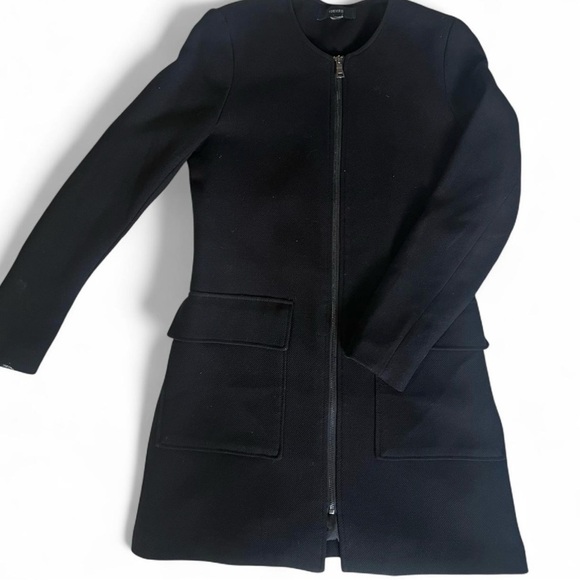 Jackets & Blazers - Black wool blend coat with pockets and zipper